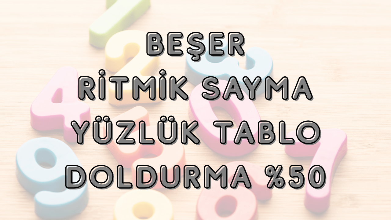 yüzlük tablo %50 boşluk doldurma önizlemesi