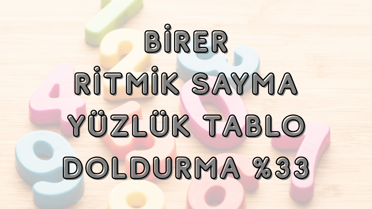 yüzlük tablo %33 boşluk doldurma önizlemesi