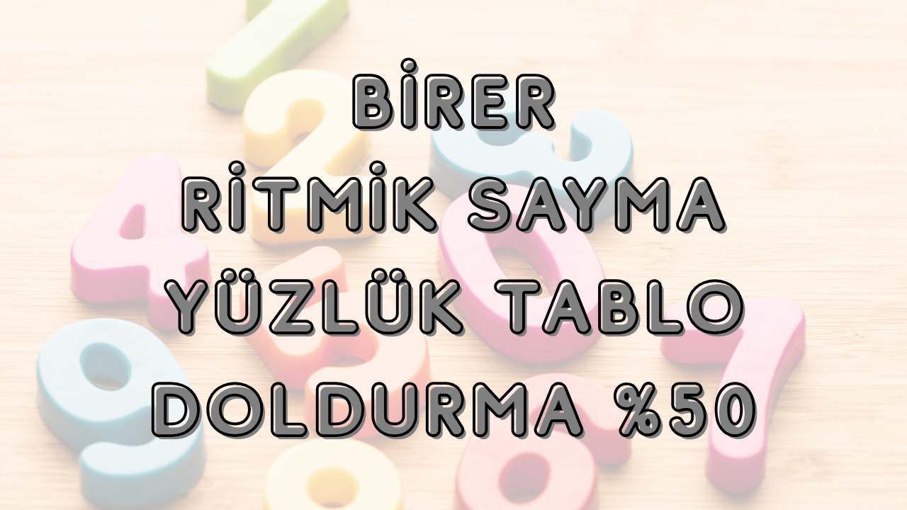 yüzlük tablo %50 boşluk doldurma önizlemesi