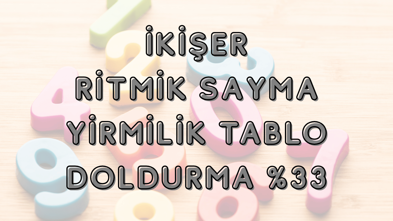 yirmilik tablo %33 boşluk doldurma önizlemesi