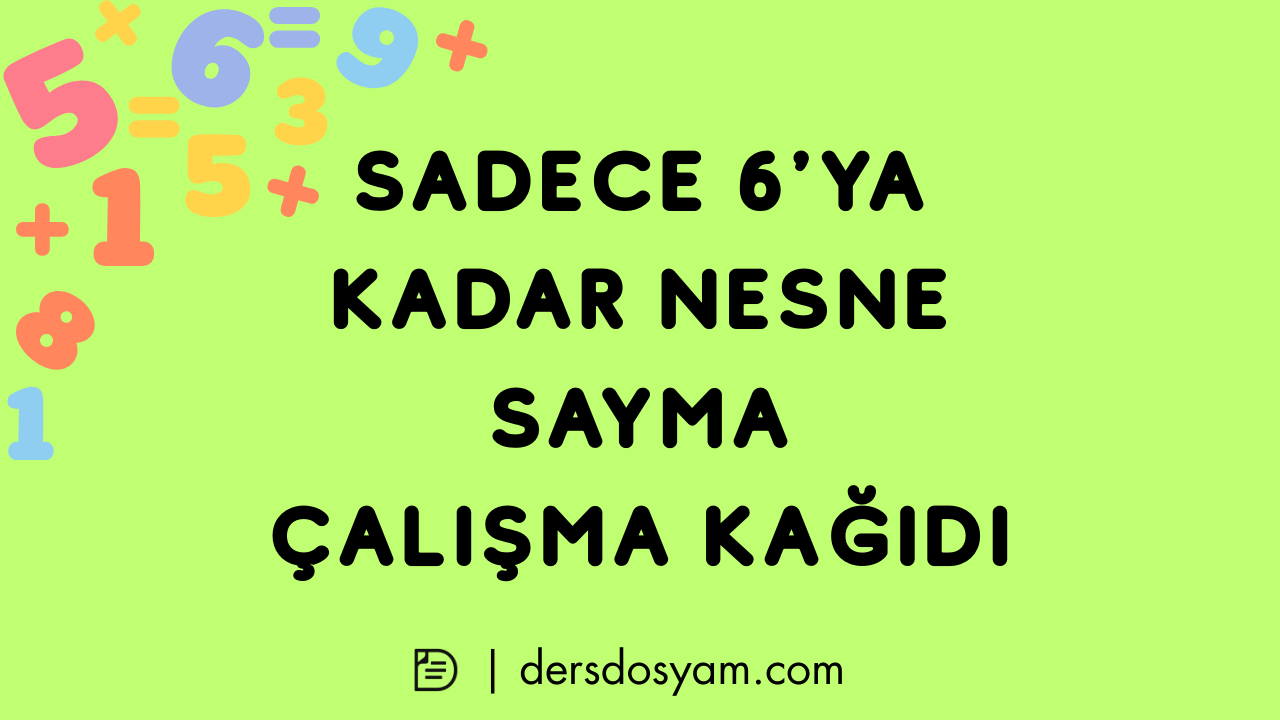 0-6 nesne sayısı belirleme çalışma sayfası önizlemesi