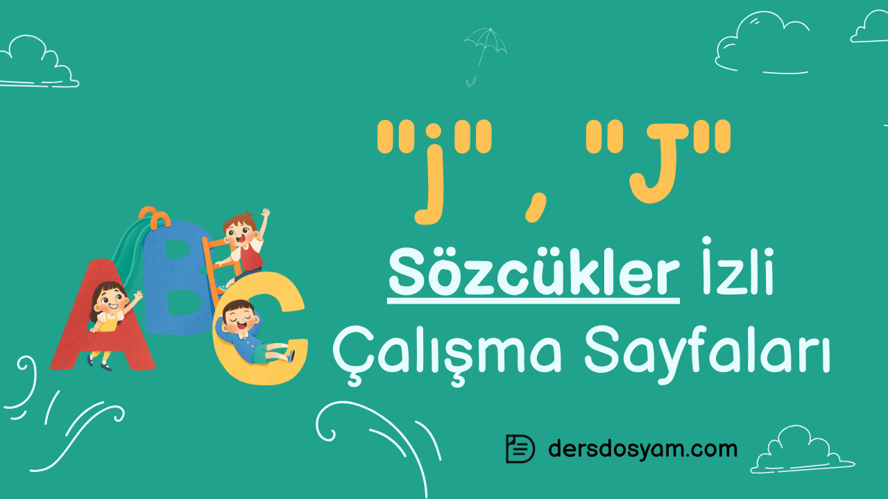 j sesi sözcükler çalışma sayfası önizlemesi