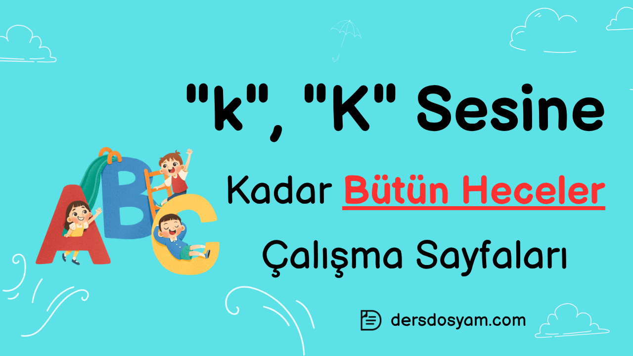 k sesine kadar bütün heceler çalışma kağıdı önizlemesi