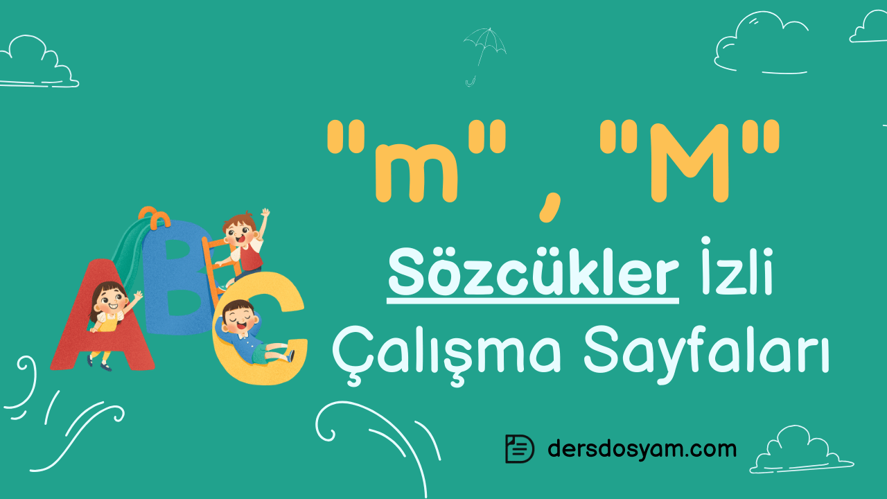 m sesi sözcükler çalışma sayfası önizlemesi