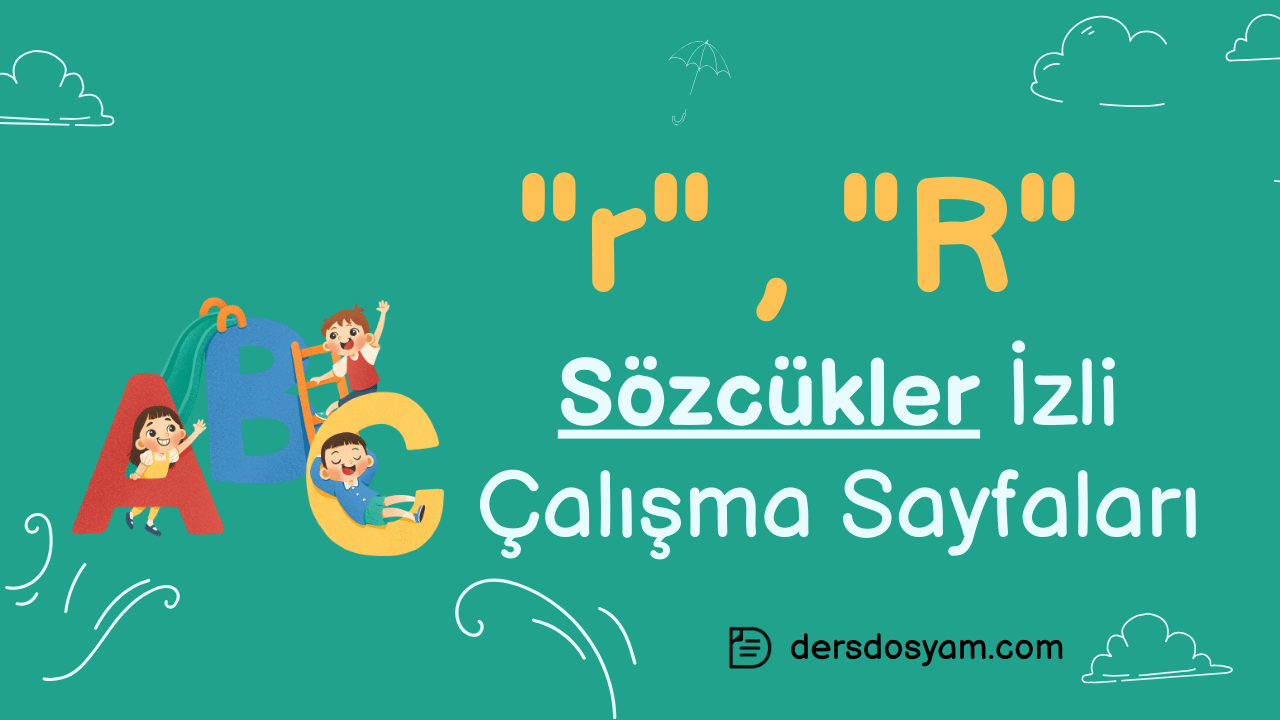r sesi sözcükler çalışma sayfası önizlemesi