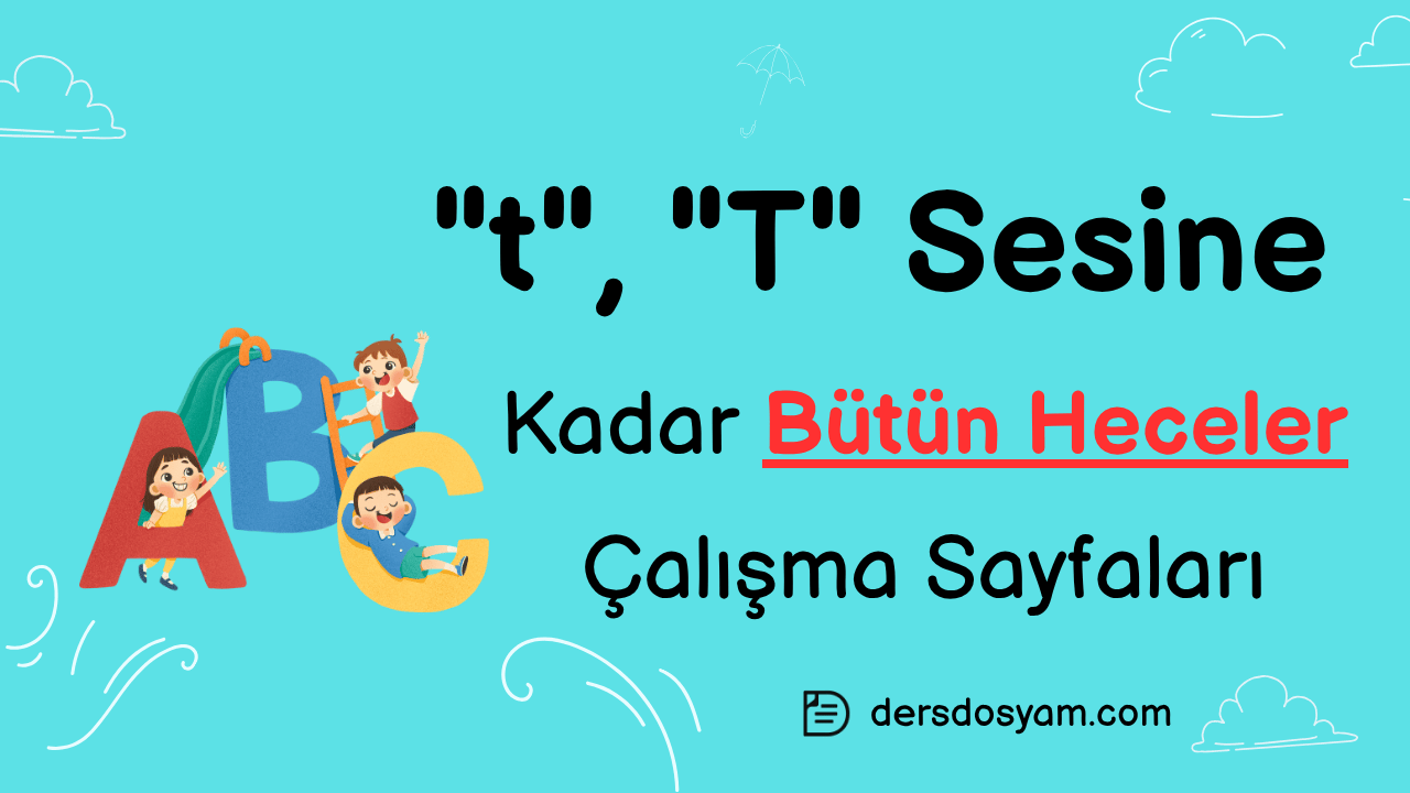 t sesine kadar bütün heceler çalışma kağıdı önizlemesi