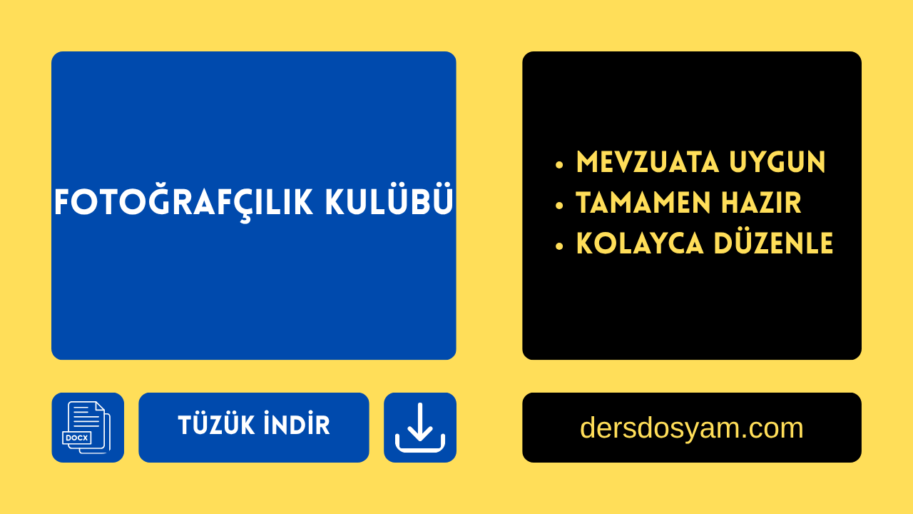 FOTOĞRAFÇILIK KULÜBÜ TÜZÜĞÜ