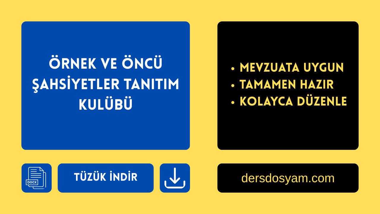 ÖRNEK VE ÖNCÜ ŞAHSİYETLER TANITIM KULÜBÜ TÜZÜĞÜ