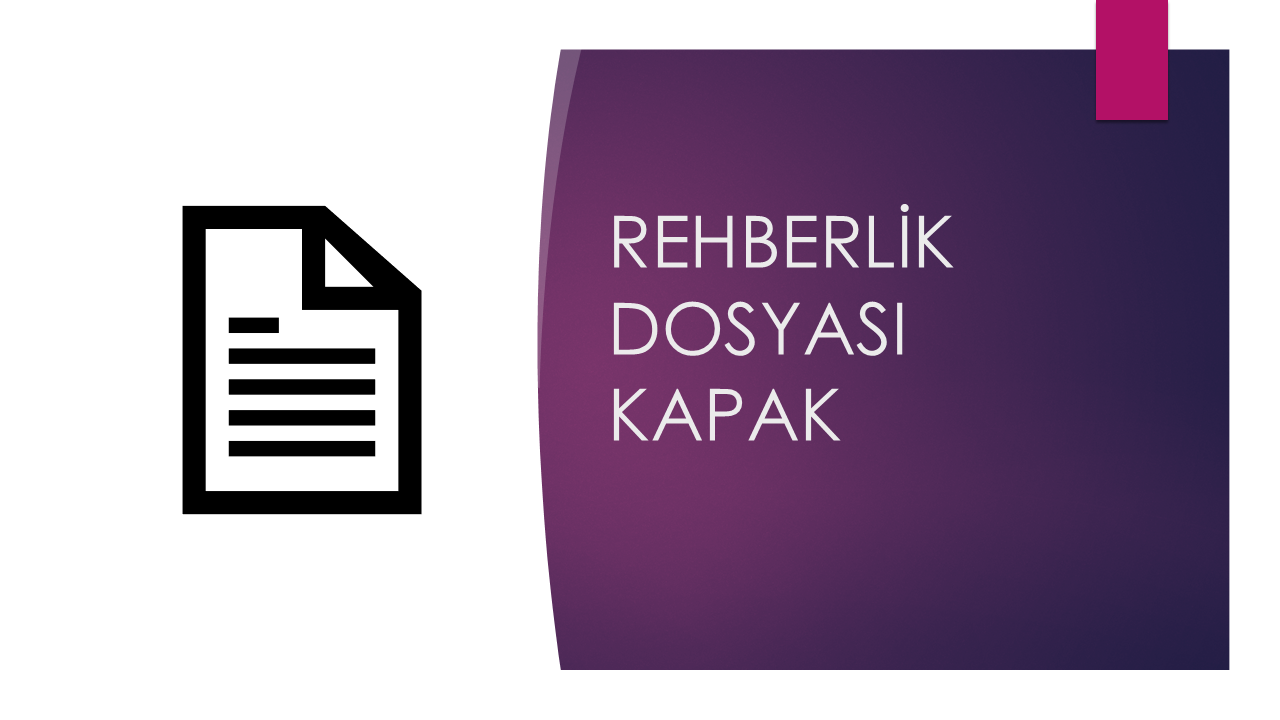 Rehberlik Dosyası Kapak Sayfası
